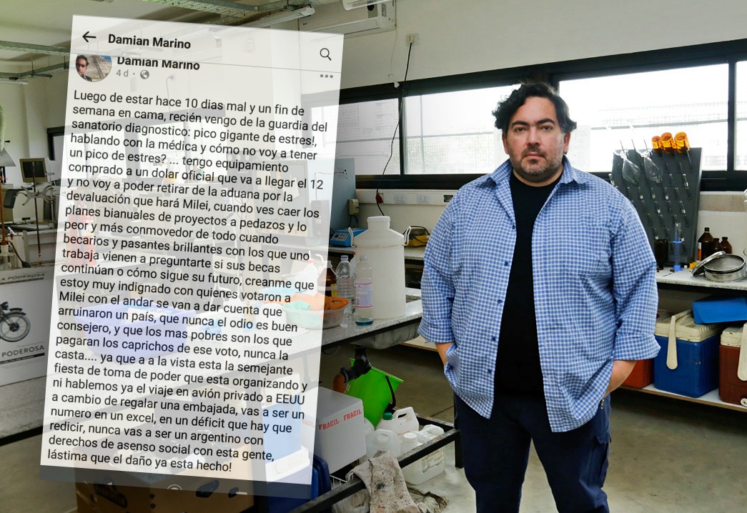 Murió angustiado Damián Marino, investigador del Conicet referente de